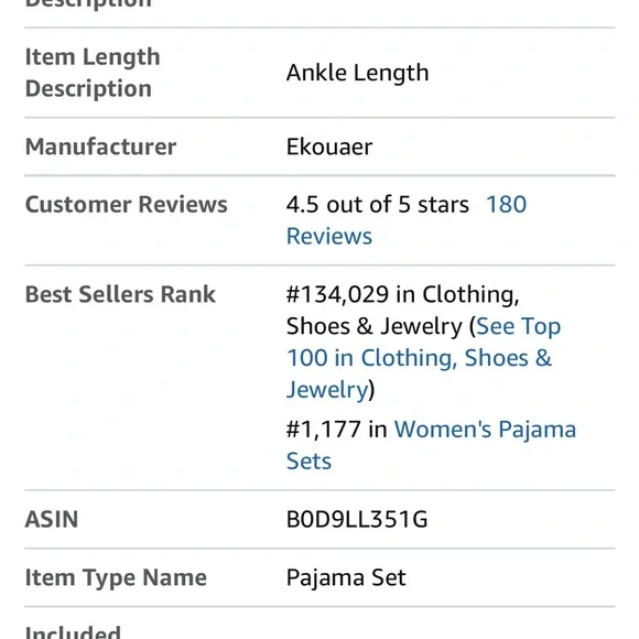 Ekouaer Silk Satin Women's White Pajama Set Size XXL, NWT - Picture 8 of 8